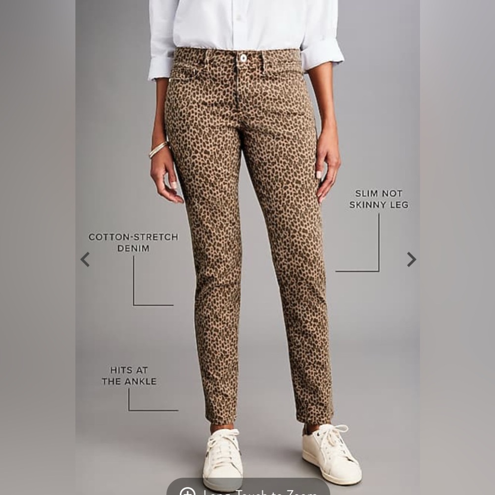 J.Jill Authentic Fit Slim-Leg Jeans Classic Cheetah Print Size 8 NWT - Picture 3 of 16